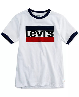 Levi's Big Boy's Sportswear Logo Ringer T-Shirt White Size Medium