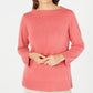Karen Scott Women's Boatneck Sweater Pink Size PL