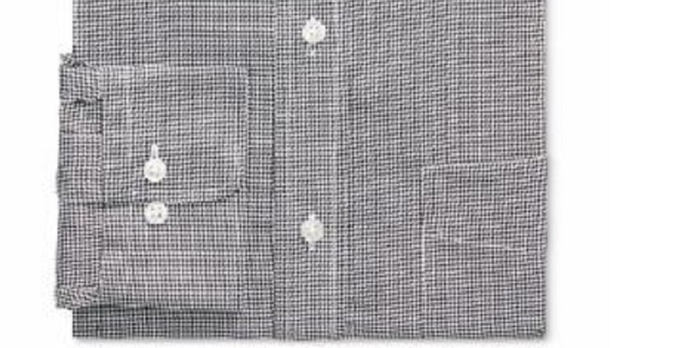 Ralph Lauren Non-Iron Stretch Twill Holiday Dress Shirt Men's Long Sleeve Button Up Black Size 16.5X32-33