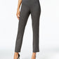 JM Collection Women's Ponte Pull On Straight Leg Pants In Short Gray Size PS