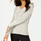 Karen Scott Women's Ribbed V-Neck Sweater  Beige Size Medium