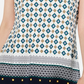 Charter Club Women's Printed Keyhole Neck Top White Size X-Small