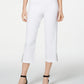 JM Collection Women's Embellished Hem Capri Pants White Size XX-Large