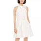 Vince Camuto Women's Bow-Neck Fit & Flare Dress White Size 14