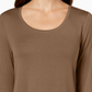 JM Collection Women's Scoop-Neck Top In Regular And Petite Brown Size Small