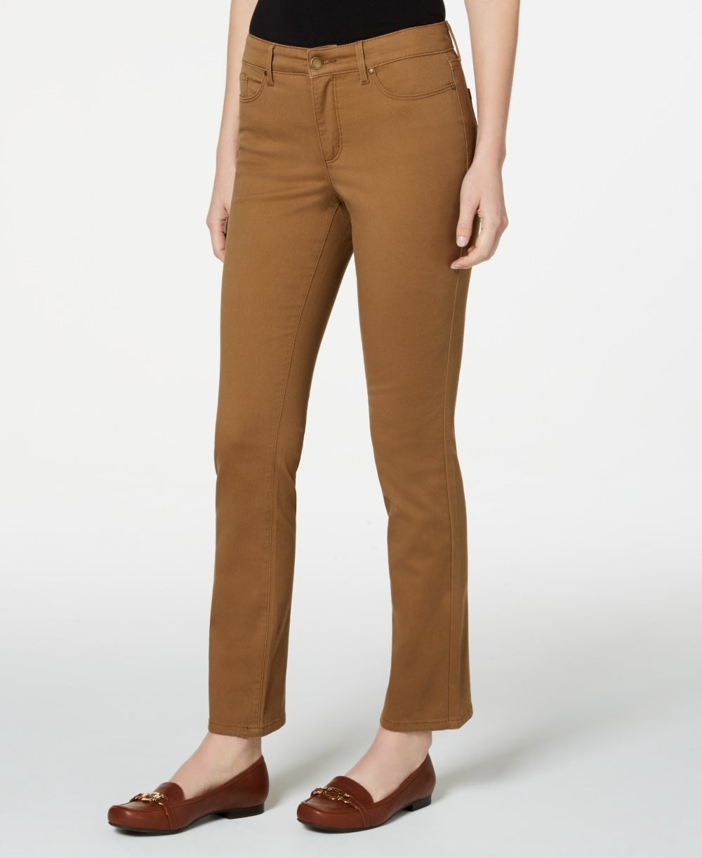 Charter Club Women's Lexington Straight Leg Jeans Brown Size 12S