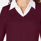Karen Scott Women's Layered Look Cotton Top Red Size PL