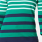Charter Club Women's Pima Cotton Button-Shoulder Stripe Top Green Size Small