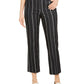 Charter Club Women's Striped Cropped Tummy Control Pants Black Size 4