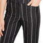 Charter Club Women's Striped Cropped Tummy Control Pants Black Size 4