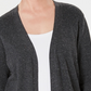 Karen Scott Women's Open Front Cardigan Charcoal Size Petite Small