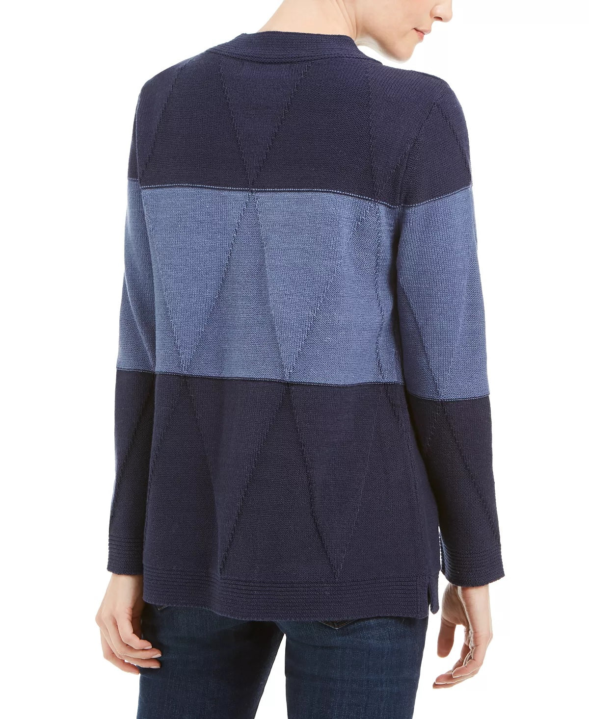 Karen Scott Women's Grace Colorblocked Sweater Blue Size X-Small