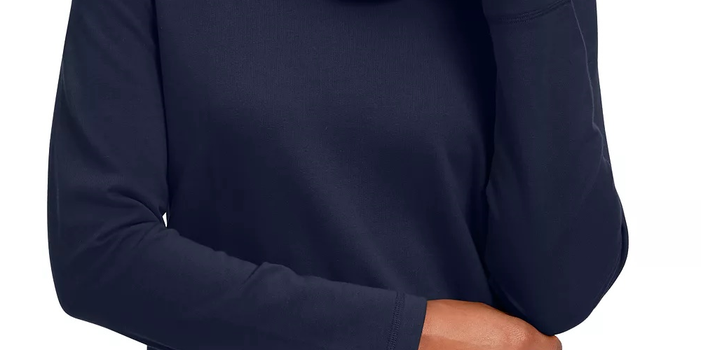 Karen Scott Women's Heather Long Sleeve Turtle Neck Blouse Top Size Navy PS