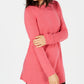 Karen Scott Women's Solid Curved Hem Tunic Sweater Pink Size Small