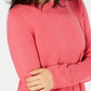 Karen Scott Women's Solid Curved Hem Tunic Sweater Pink Size Small