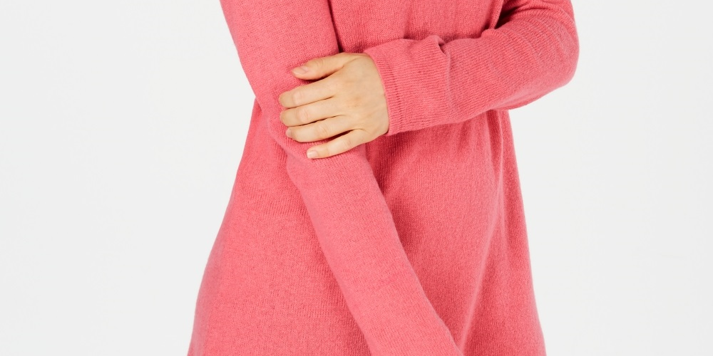 Karen Scott Women's Solid Curved Hem Tunic Sweater Pink Size Small