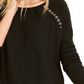 INC International Concepts Women's Peekaboo Grommet Sweater Black Size Small
