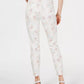 Style & Co Women's Floral Print Skinny Jeans White Size 10