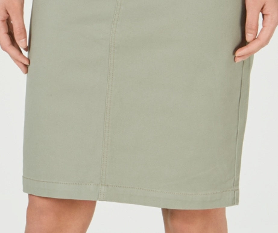 Charter Club Women's Denim Tummy Control Skirt  Green Size 4
