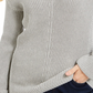 Charter Club Women's Petite Cotton Ribbed Cuffed Sweater Gray Size Small
