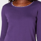 Karen Scott Women's Printed Trim Top Purple Size PS