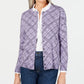Karen Scott Women's Pamela Plaid Cardigan Purple Size Petite Small