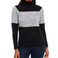 Karen Scott Women's Colorblocked Cotton Turtleneck Sweater Charcoal Size Small