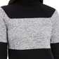 Karen Scott Women's Colorblocked Cotton Turtleneck Sweater Charcoal Size Small