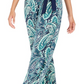 NY Collection Women's Printed Surplice Jumpsuit Green Size Petite Large