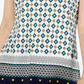 Charter Club Women's Printed Keyhole Neck Top White Size X-Large