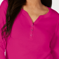 Karen Scott Women's Petite Cotton Henley Shirt Pink Size Small