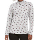 Karen Scott Women's Cats & Bows Printed Mock Neck Top Gray Size -PS