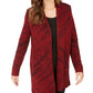 JM Collection Women's Petite Patterned Cardigan Sweater Red Size Small
