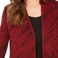 JM Collection Women's Petite Patterned Cardigan Sweater Red Size Small