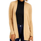 Charter Club Women's Solid Curved Hemline Cardigan Sweater Beige Size XX-Large