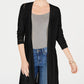 Charter Club Women's Pointelle Duster Cardigan Black Size Petite Small