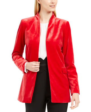 Calvin Klein Women's Long Velvet Blazer Red Size 4