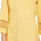 Charter Club Women's Crochet Inset Top Yellow Size Medium