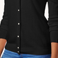 Karen Scott Women's Bead-Button Cardigan  Black Size XX-Large