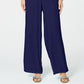 JM Collection Women's Petite Metallic-Detail Wide-Leg Pants Blue Size -PXL