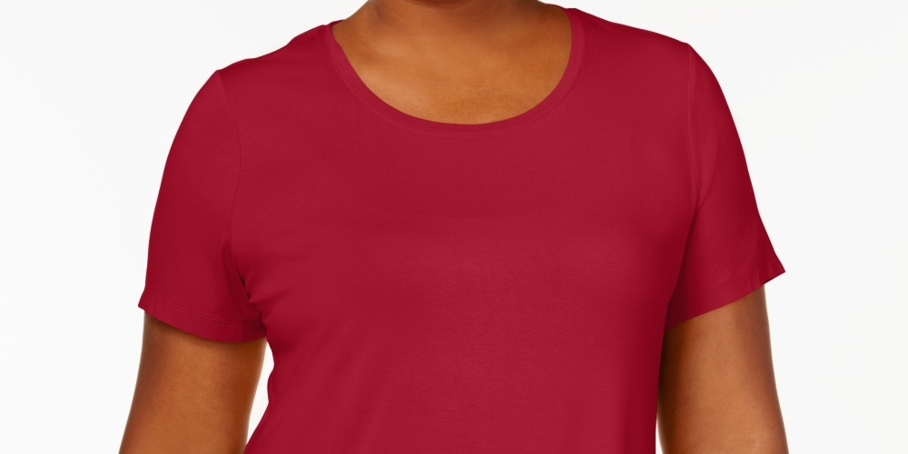 JM Collection Women's Plus Short Sleeve Top Red Size 0X
