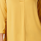 Charter Club Women's Petite Pleat Neck 3/4 Sleeve Top Gold Size Petite Medium