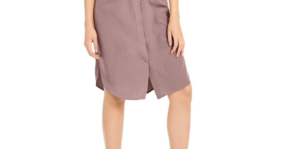 Alfani Women's Petite Tie-Front Shirtdress Pink Size 16 Petite