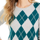 Charter Club Women's Argyle Crewneck Sweater Green Size Small