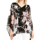 Alfani Women's Floral Print Ruched Top Black Size Petite Medium