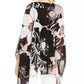 Alfani Women's Floral Print Ruched Top Black Size Petite Medium