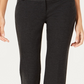 Alfani Women's Faux-Leather-Trim Wide-Leg Trousers Gray Size 16 Petite