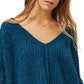 Free People Women's Moonbeam V Neck Sweater Blue Size X-Small