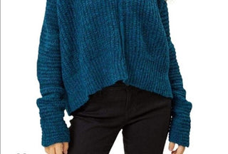 Free People Women's Moonbeam V Neck Sweater Blue Size X-Small