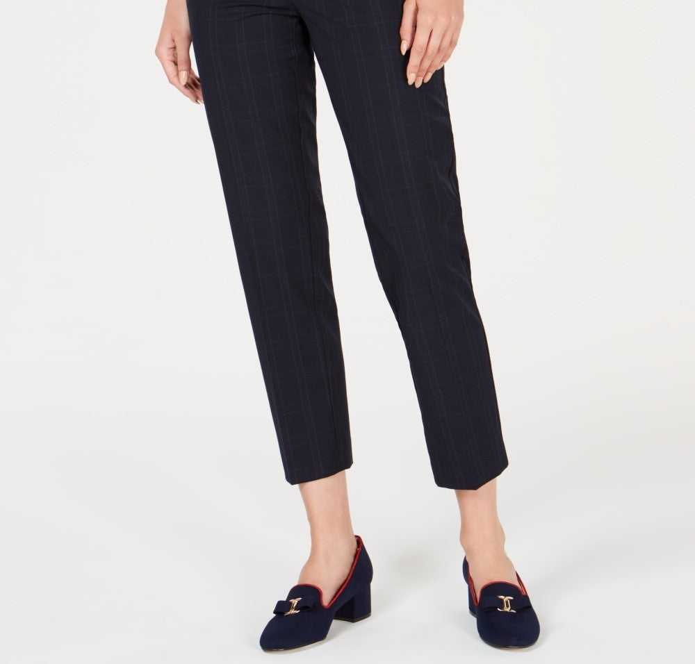 Charter Club Women's Petite Plaid Ankle-Length Pants Bright Blue Size 8 P